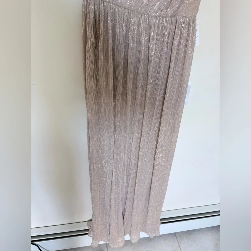 NWT $248 Dress The Population Kienna Metallic One-Shoulder Gown XS READ - Picture 6 of 13